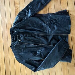 Express Navy Blue Leather Jacket